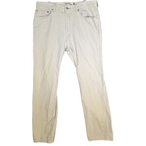 Levis 505 Jeans Mens 38x34 Beige Regular Fit Straight Leg Denim Pants Cotton